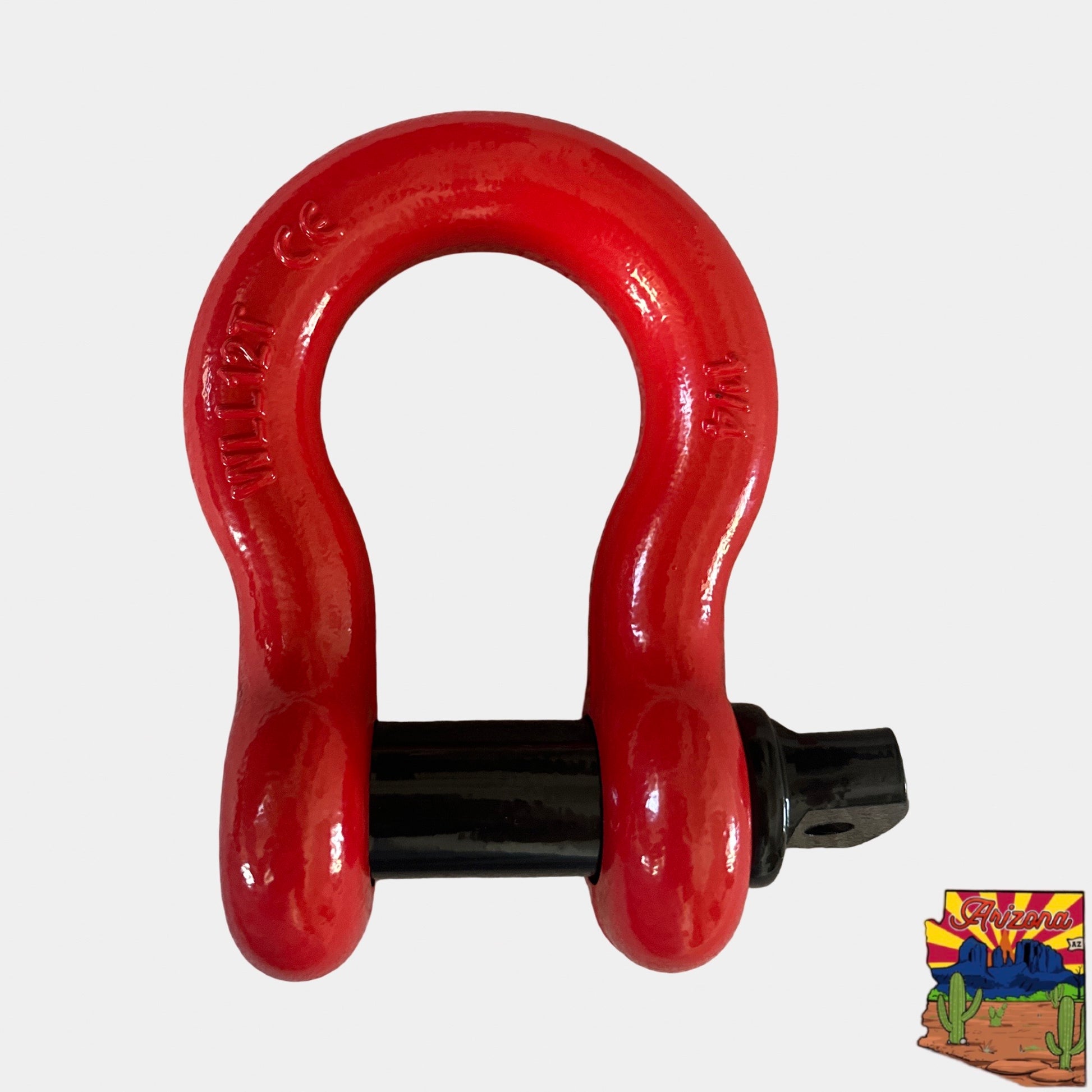 Red 1 1/4'' Forged Steel D-Shackle (12T)