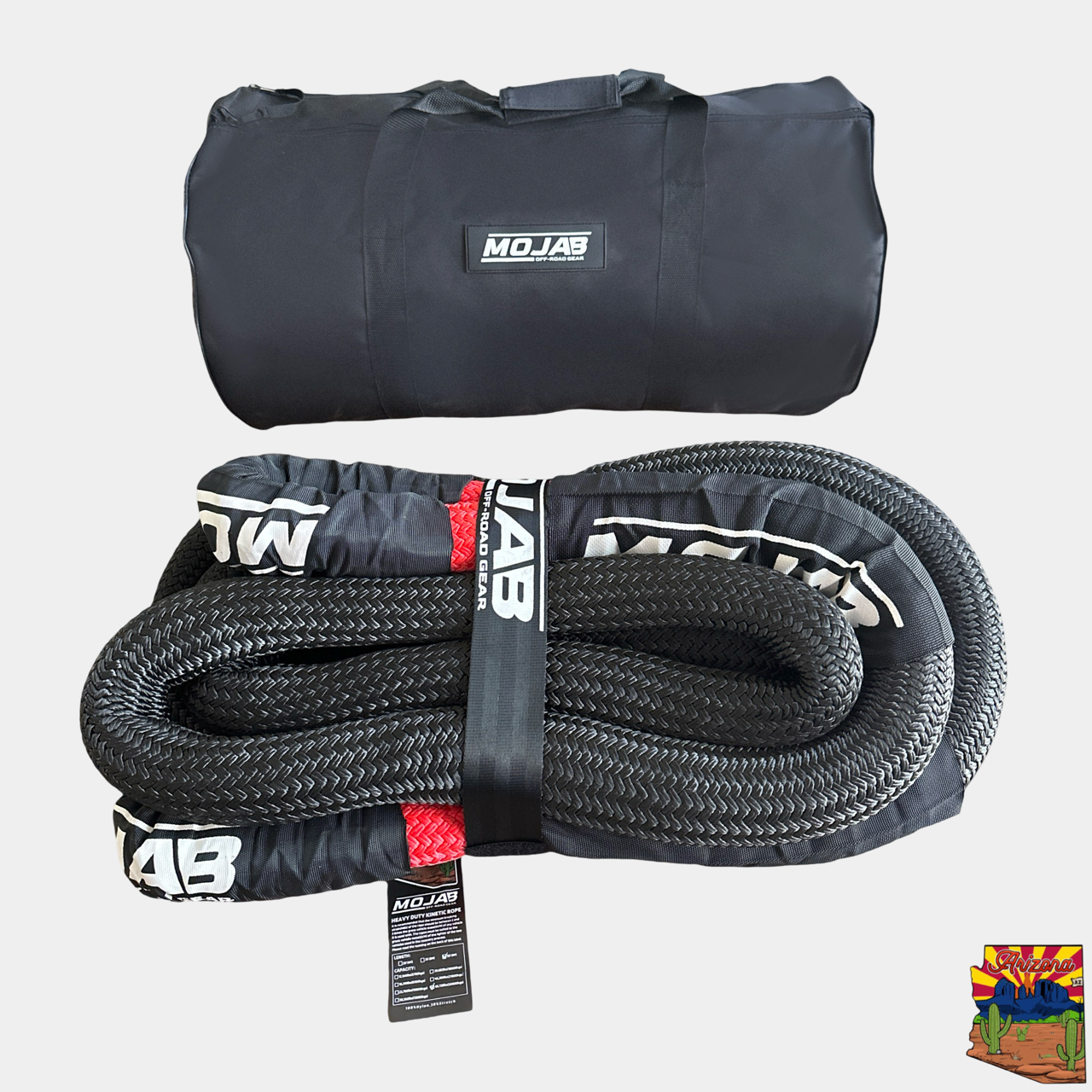 1 1/2” x 30' Kinetic rope with storage bag Black for Off-road , overland, trucks