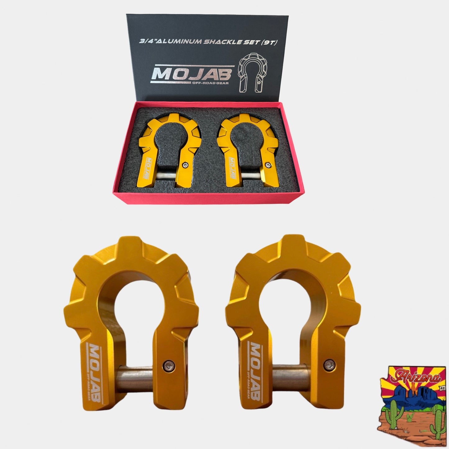 3/4'' Extreme duty Aluminum D-Shackle set (9T) - Gold