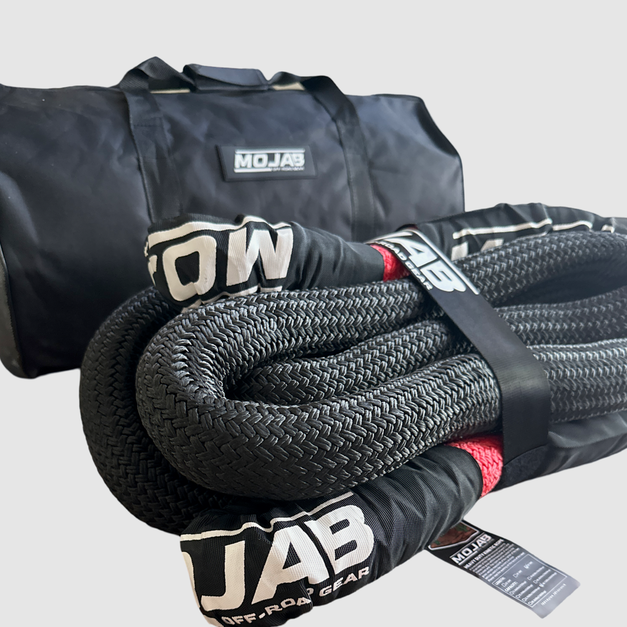 Heavy-duty 1.5" x 30' kinetic rope with 66,138 lbs MBS & 30% stretch in Black Color