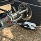 Tiny small soft shackle pulling Jeep