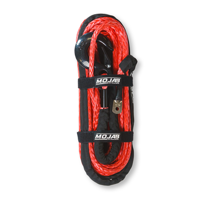 3/8'' x 85' Synthetic Winch Rope with Removeable forged winch hook