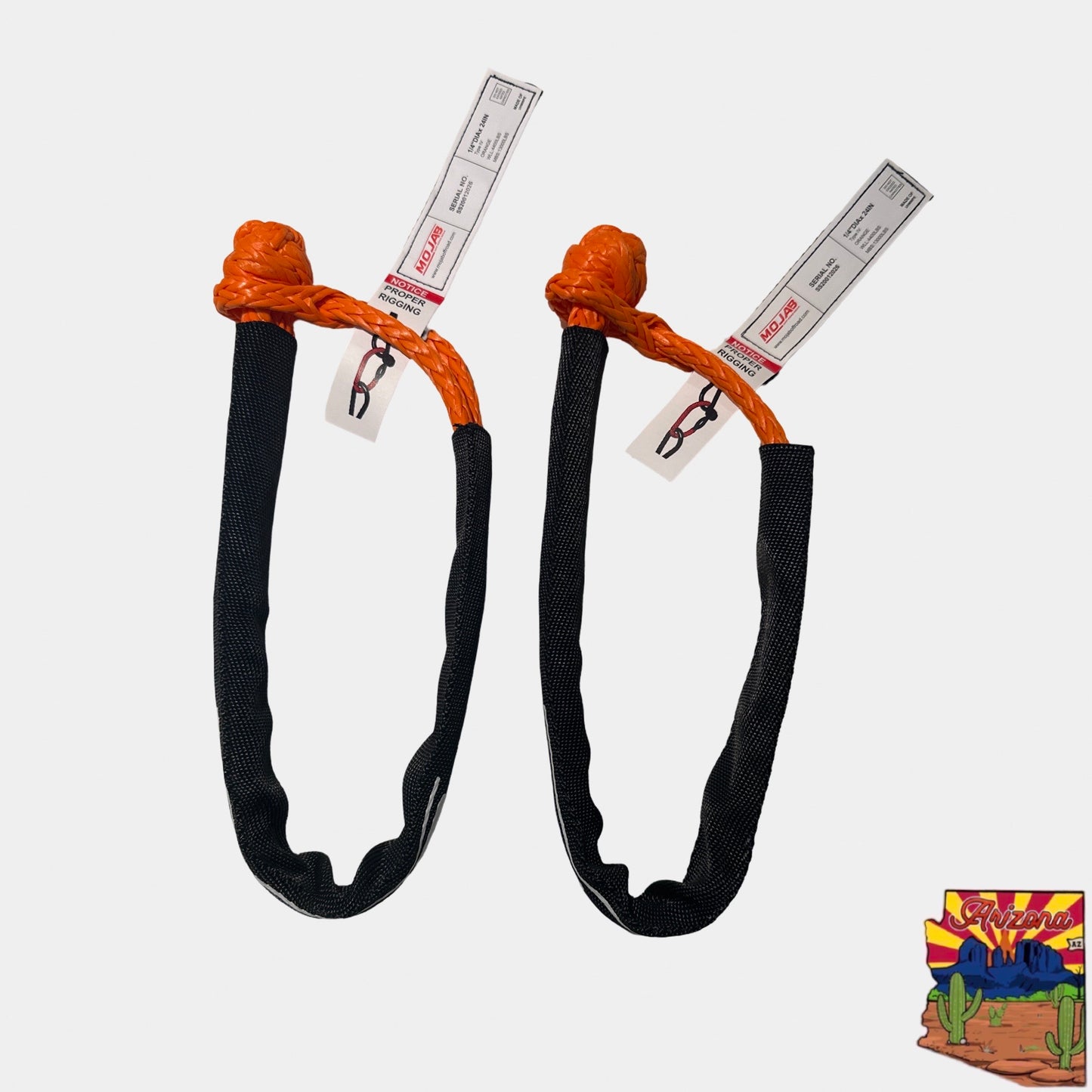 Soft Shackle 1/4'' x 24'' with sleeve and bag (Set of 2 Shackles) (Lifetime Warranty)