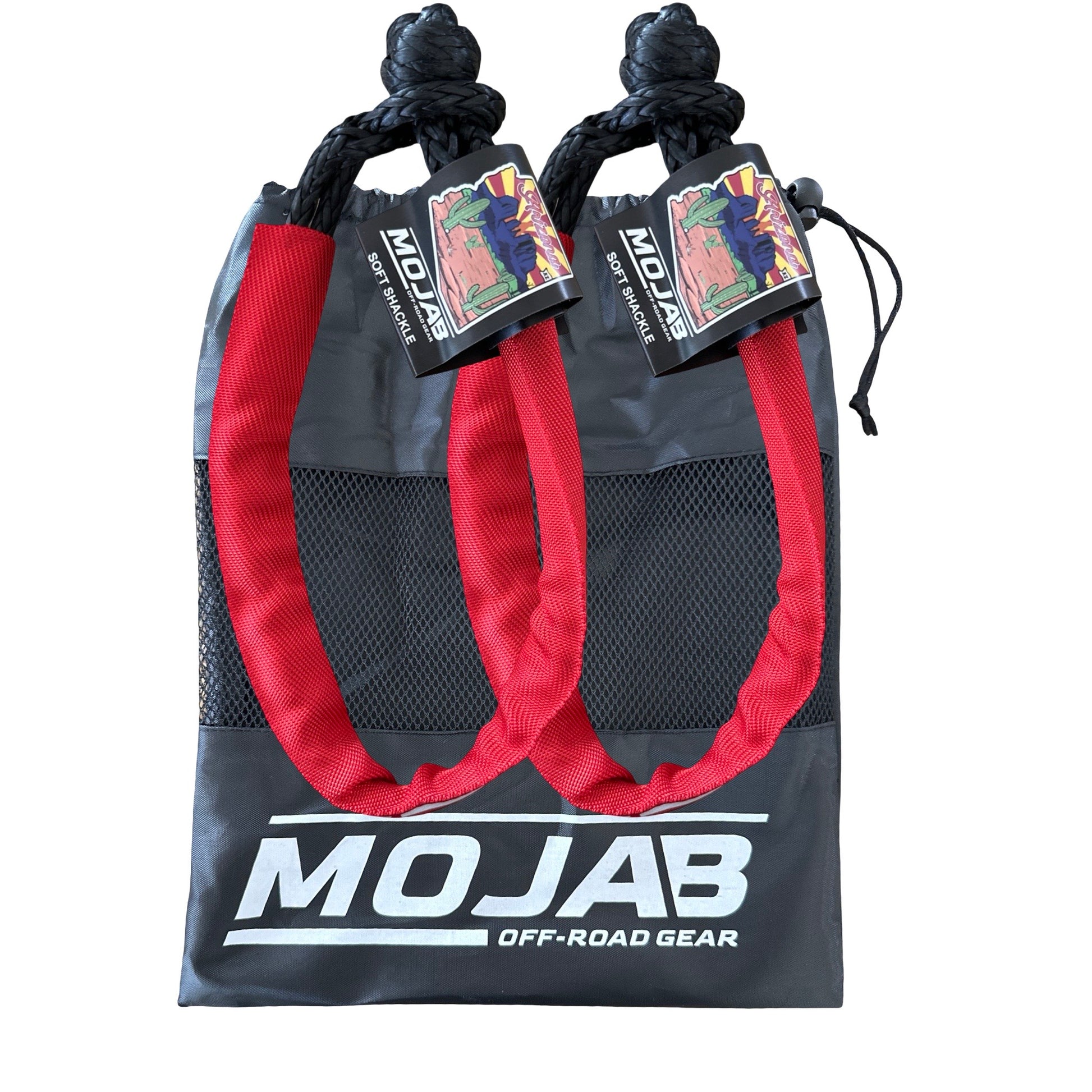 Black Soft Shackle 1/4'' x 24'' with Red sleeve and bag