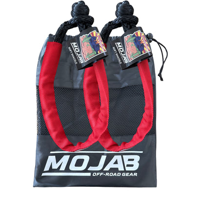 Black Soft Shackle 1/4'' x 24'' with Red sleeve and bag