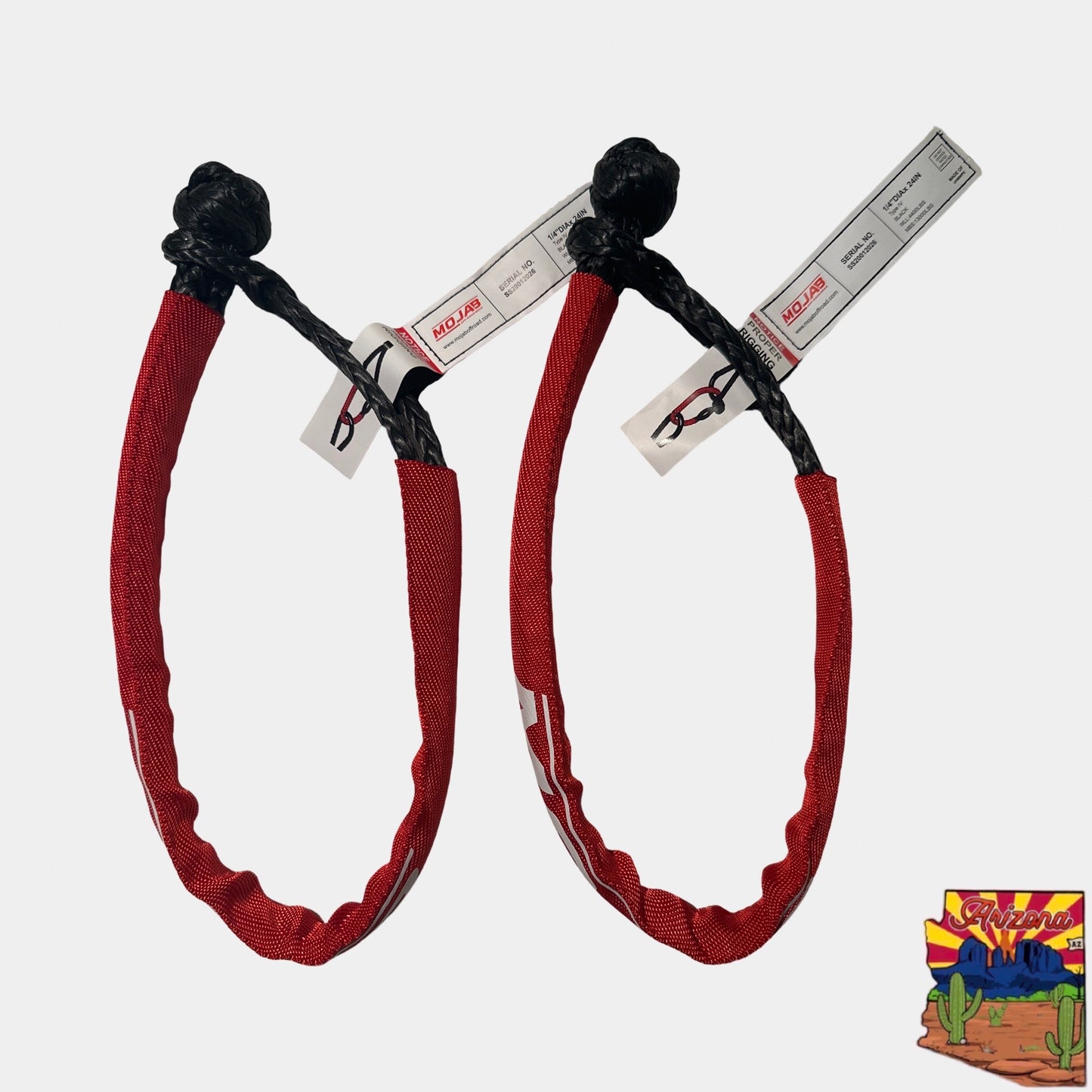 Soft Shackle 1/4'' x 24'' with sleeve and bag (Set of 2 Shackles) (Lifetime Warranty)