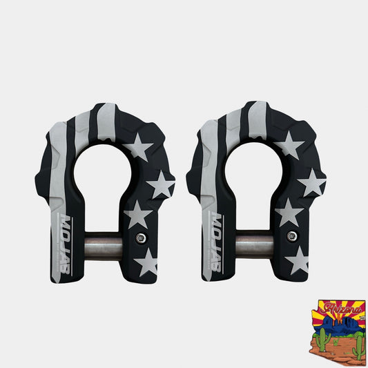 American Flag Black Edition - American Flag - 3/4'' Extreme duty Aluminum Shackle set (9T)