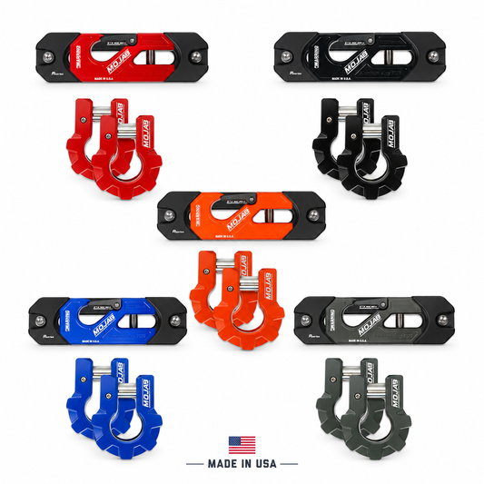 Color-Matched Recessed Winch Shackle & 3/4”  Aluminum D-Shackles