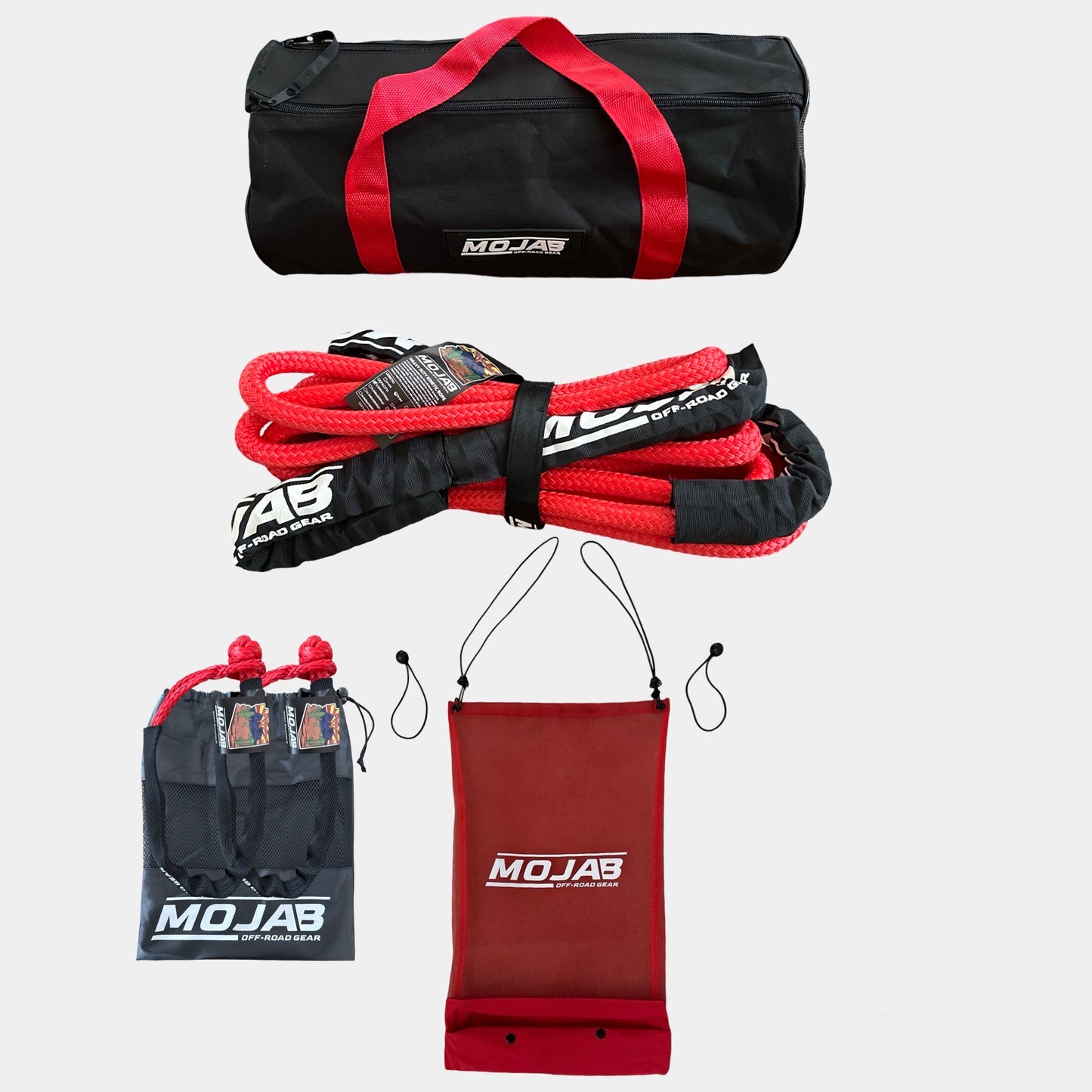 Offroad Recovery Kit with Kinetic rope, Soft shackle, trail trash bag
