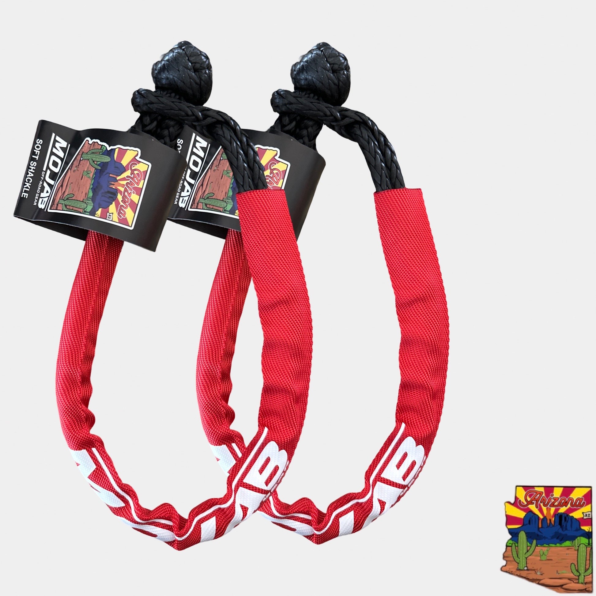 Black Soft Shackle 1/4'' x 24'' with Red sleeve and bag