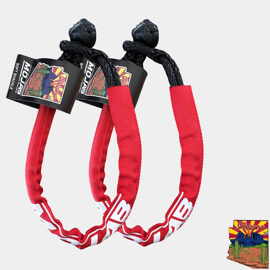 Black Soft Shackle 1/4'' x 24'' with Red sleeve and bag